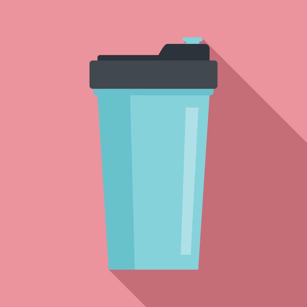 Energy drink shaker icon, flat style vector