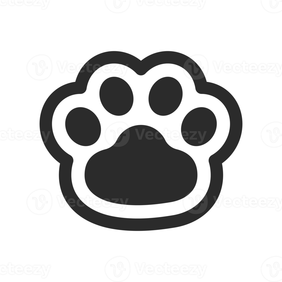 Dog and cat paws with sharp claws. cute animal footprints png