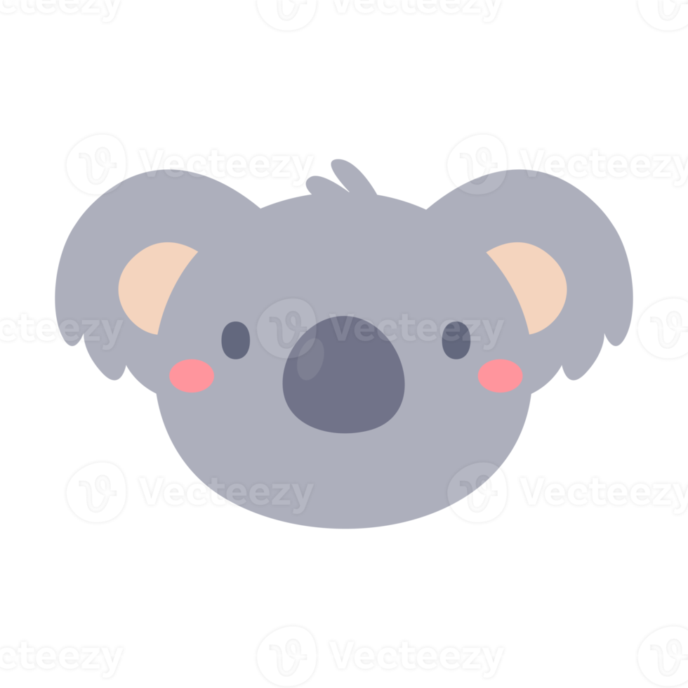 cartoon koala face cute pets for kids png