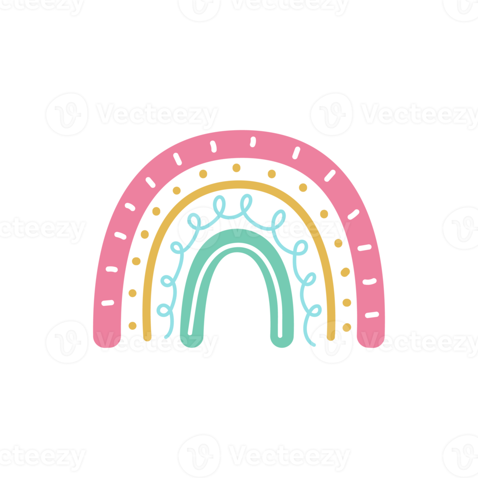 boho rainbow. pastel hand painted rainbow for nursery wall decoration png