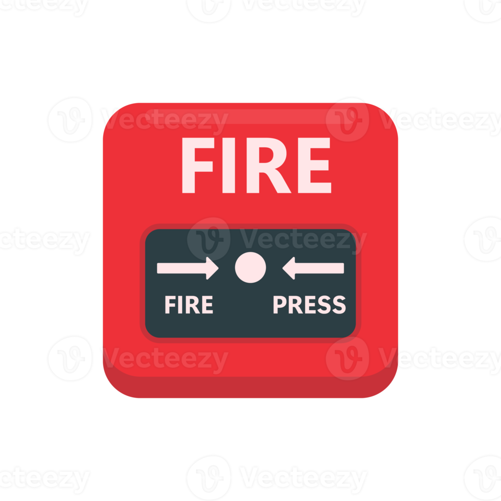 Fire alarm button. A fire alarm alerts people to evacuate the building. png