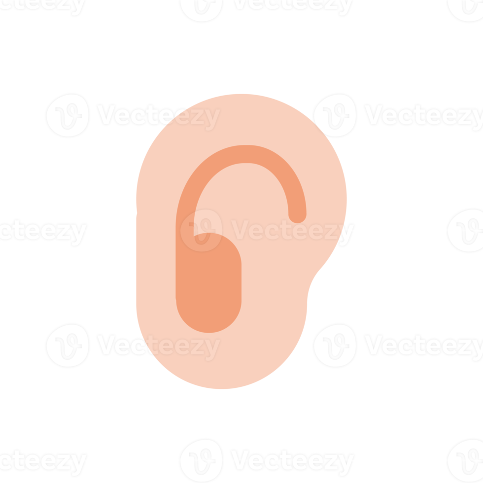 Ear icon. Ear line design The concept of hearing problems Isolated on background png