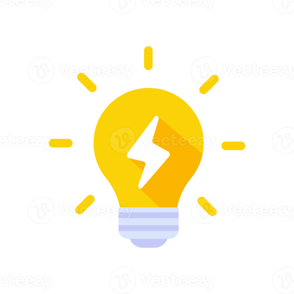 ljus Glödlampa ikon. ljus Glödlampa idéer och kreativitet. analytisk tänkande för innovation bearbetning png