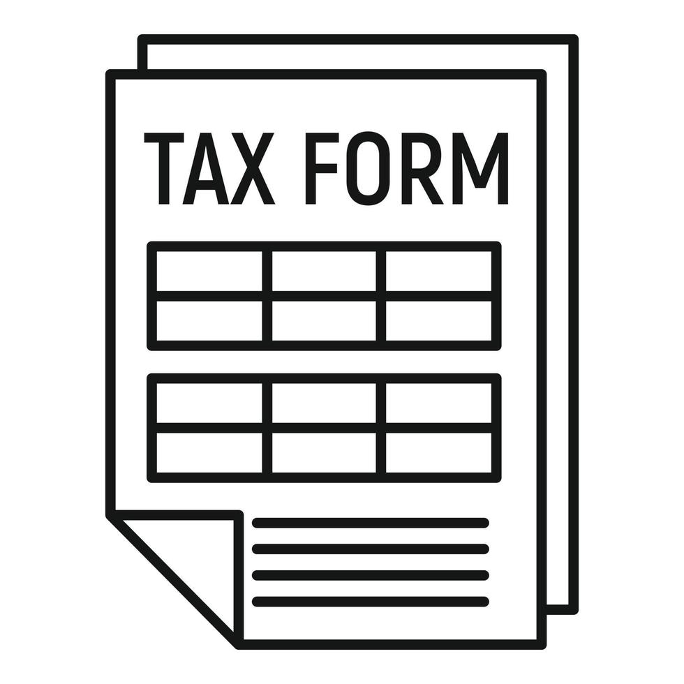 Tax form icon, outline style vector