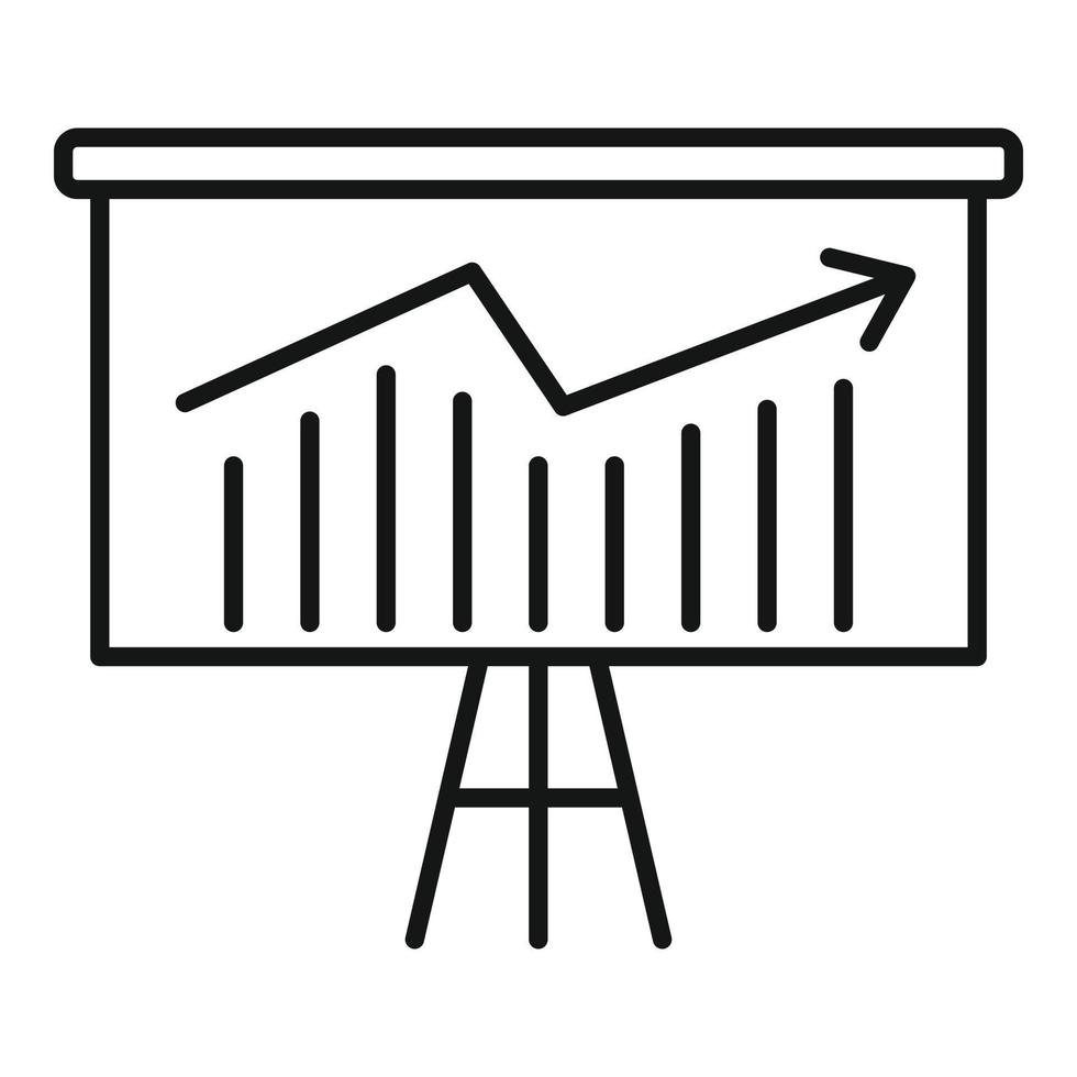 Seo banner graph icon, outline style vector