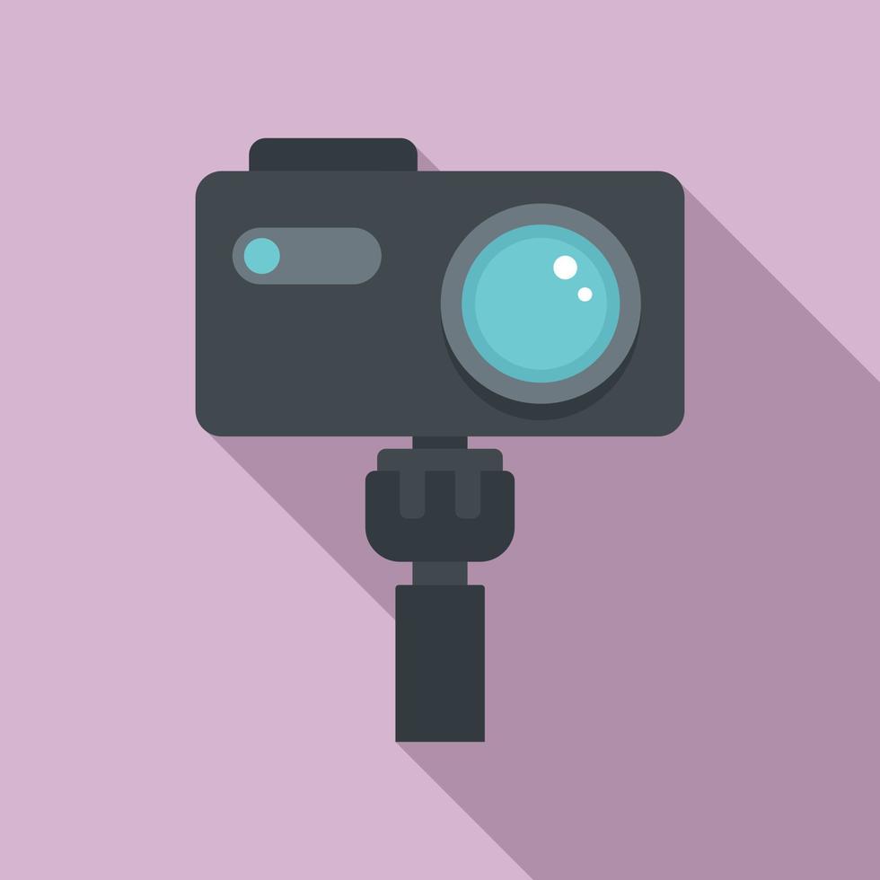 Professional action camera icon, flat style vector