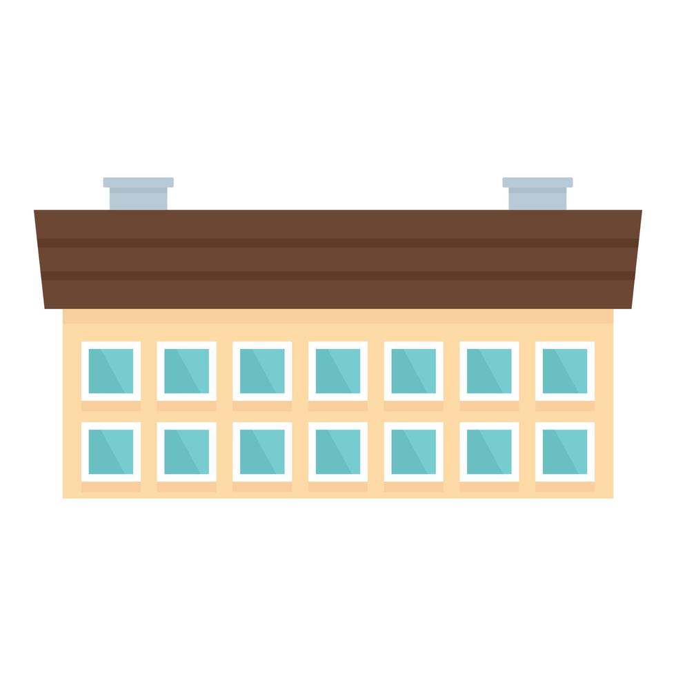 School building icon, flat style vector