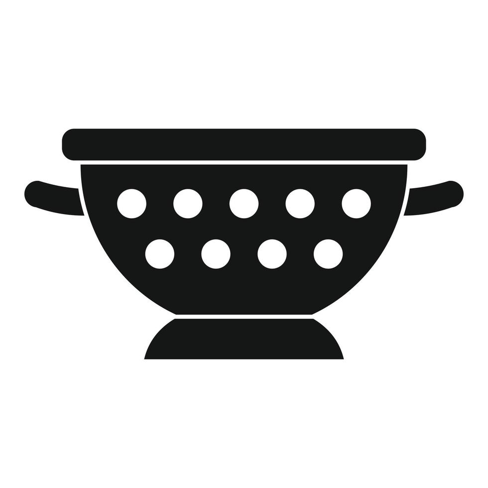 Steel sieve icon, simple style vector