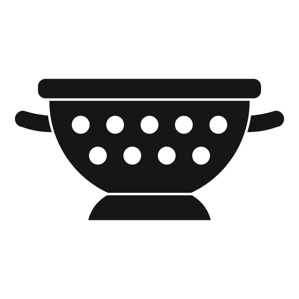 Steel sieve icon, simple style vector