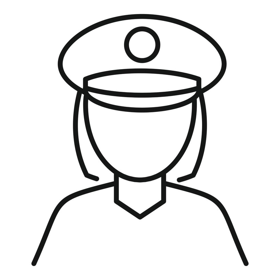 Police woman icon, outline style vector