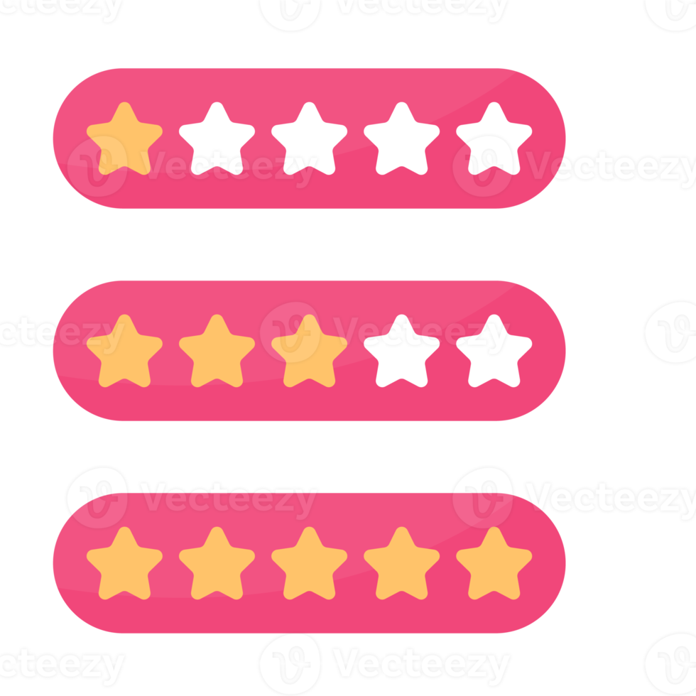 Star rating For checking customer satisfaction in using the service png