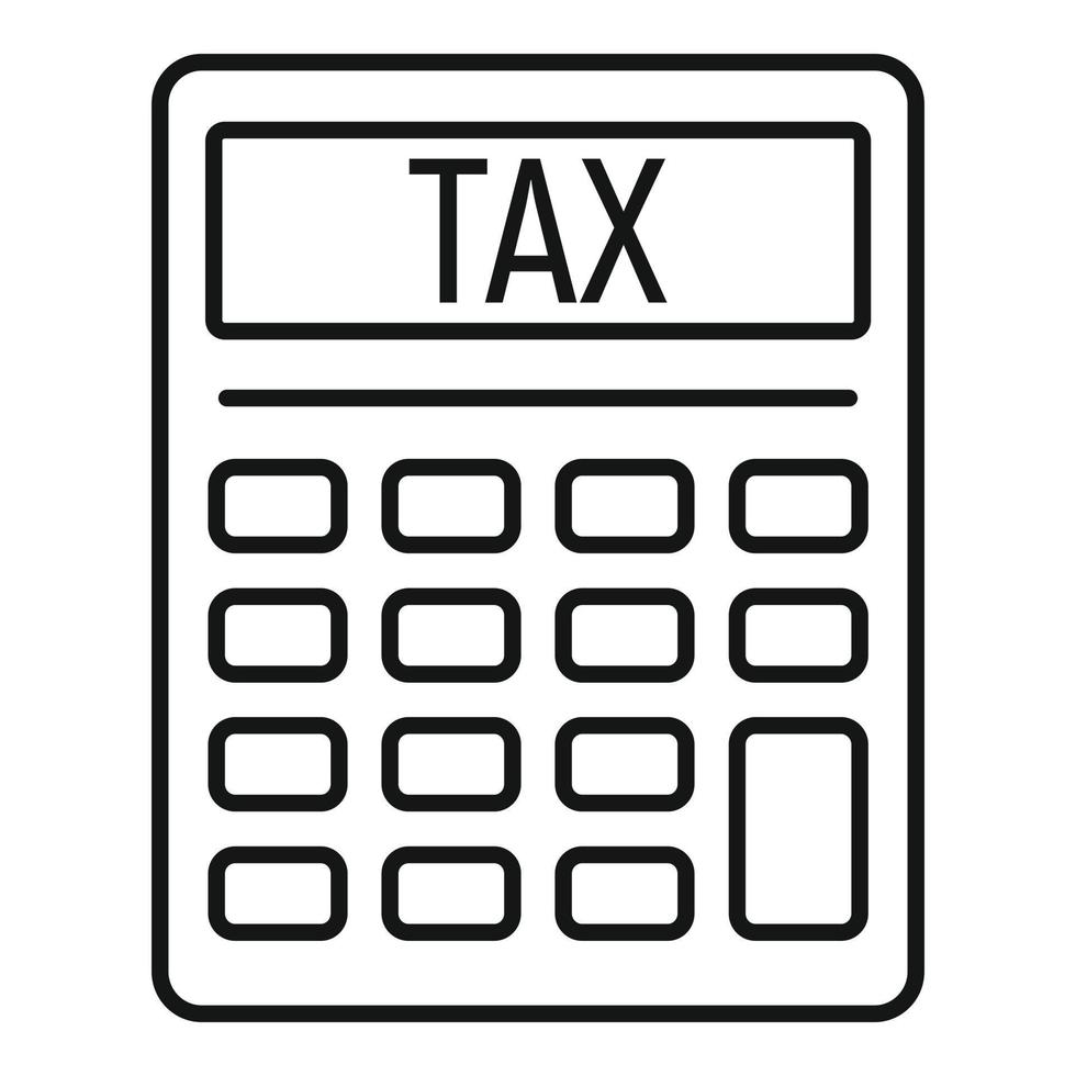 Tax calculator icon, outline style vector