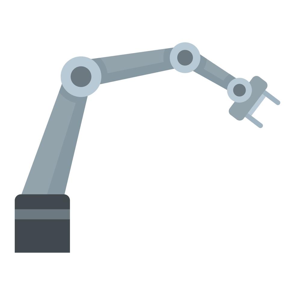 Steel robot arm icon, flat style vector