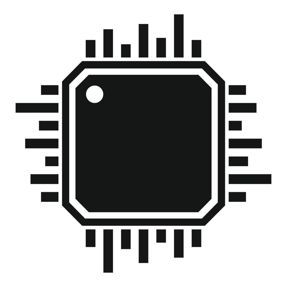Smartphone processor icon, simple style vector