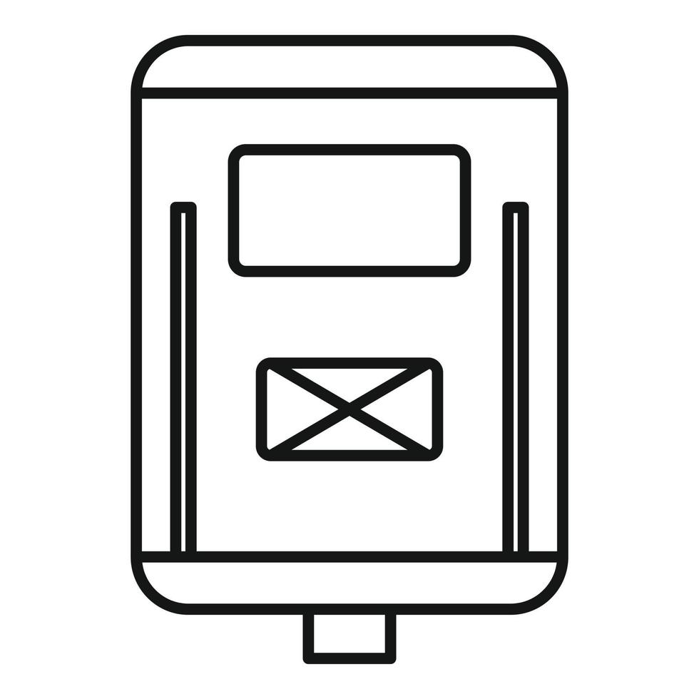 Mailbox icon, outline style vector