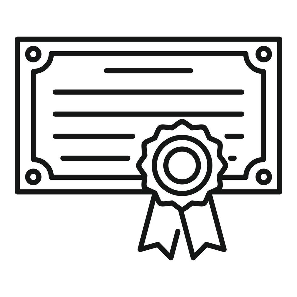 icono de diploma de examen, estilo de esquema vector