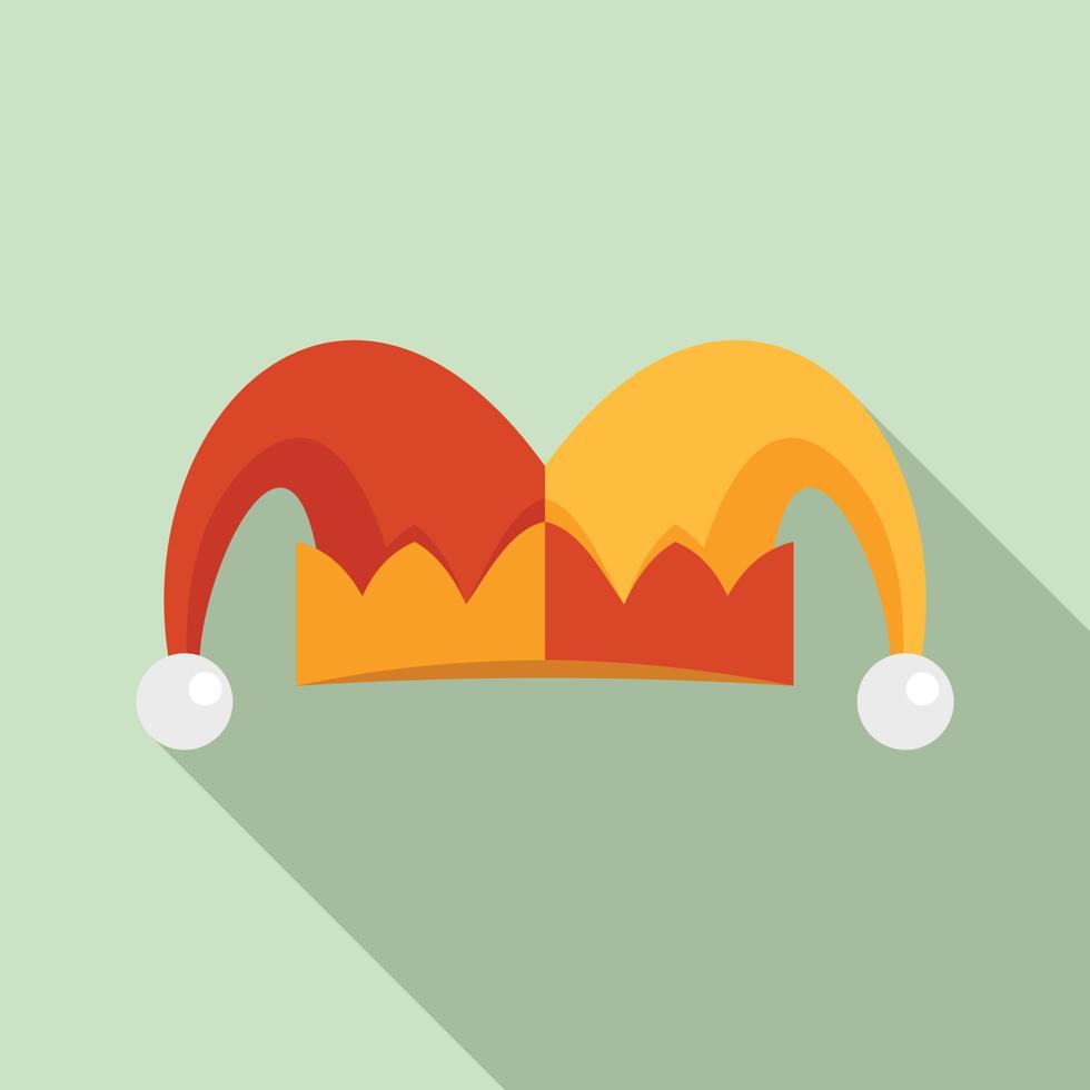 Jester hat icon, flat style vector