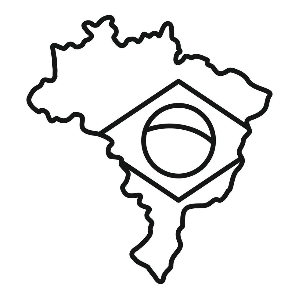 icono de tierra de brasil, estilo de contorno vector