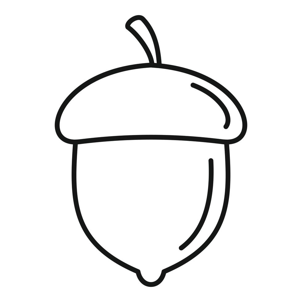 Acorn nut icon, outline style vector