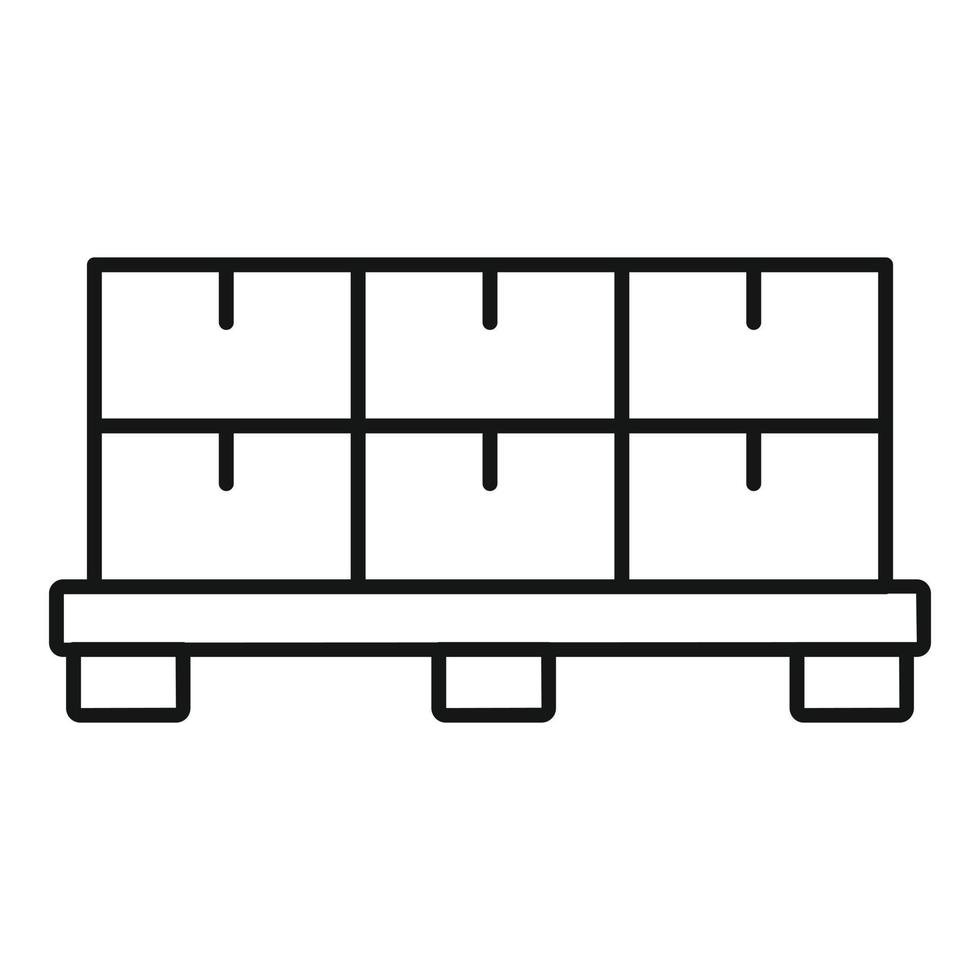 Pallet milk box icon, outline style vector