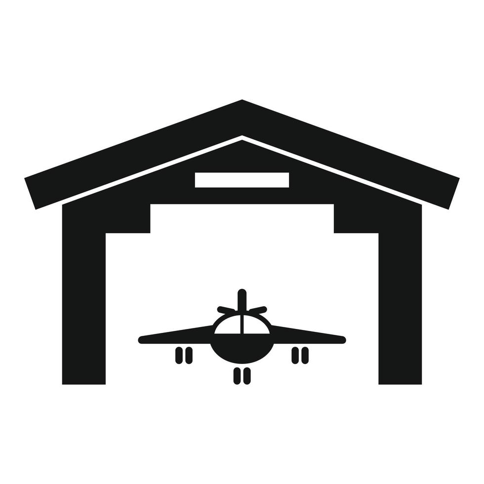 icono de hangar militar de la industria, estilo simple vector