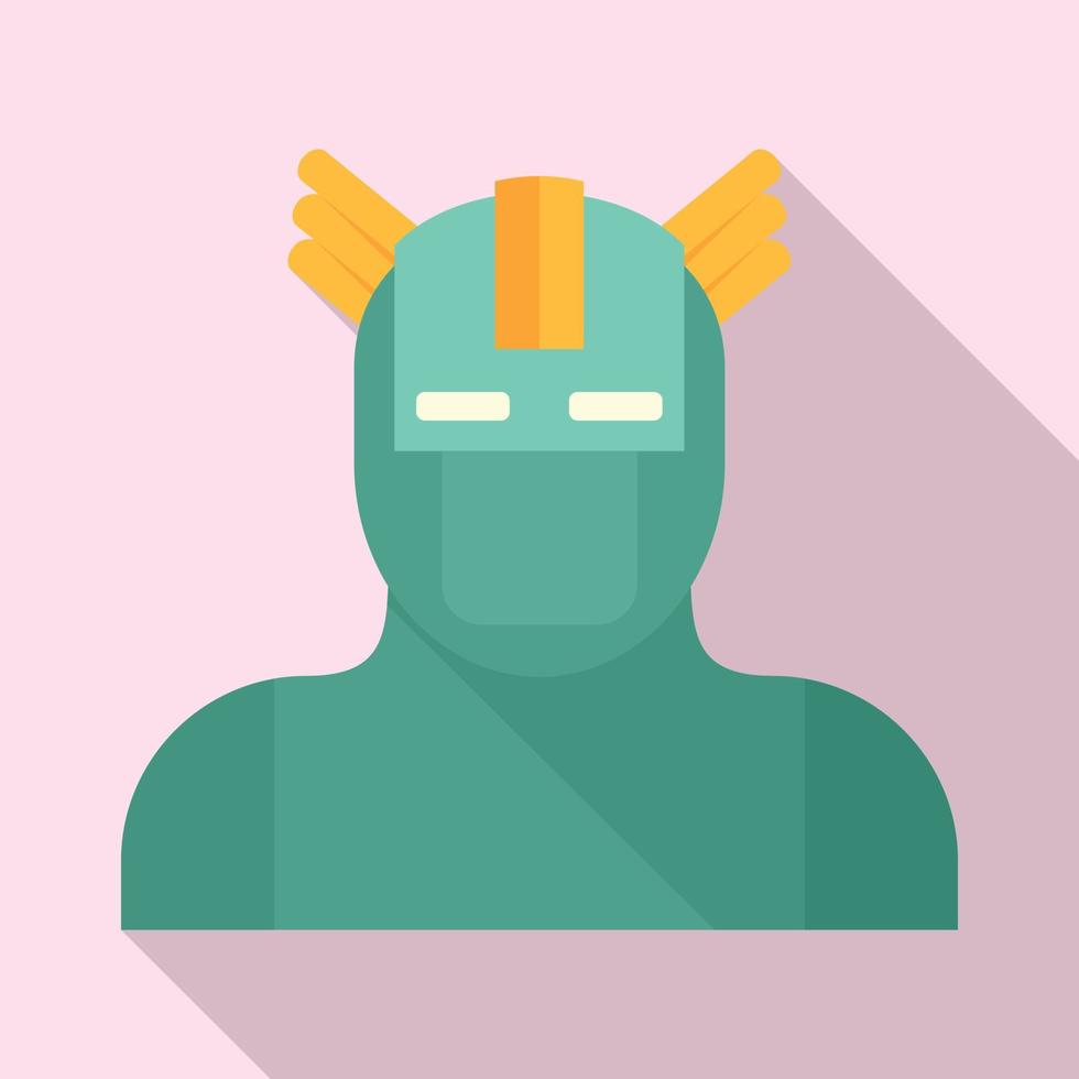 Superhero face icon, flat style vector
