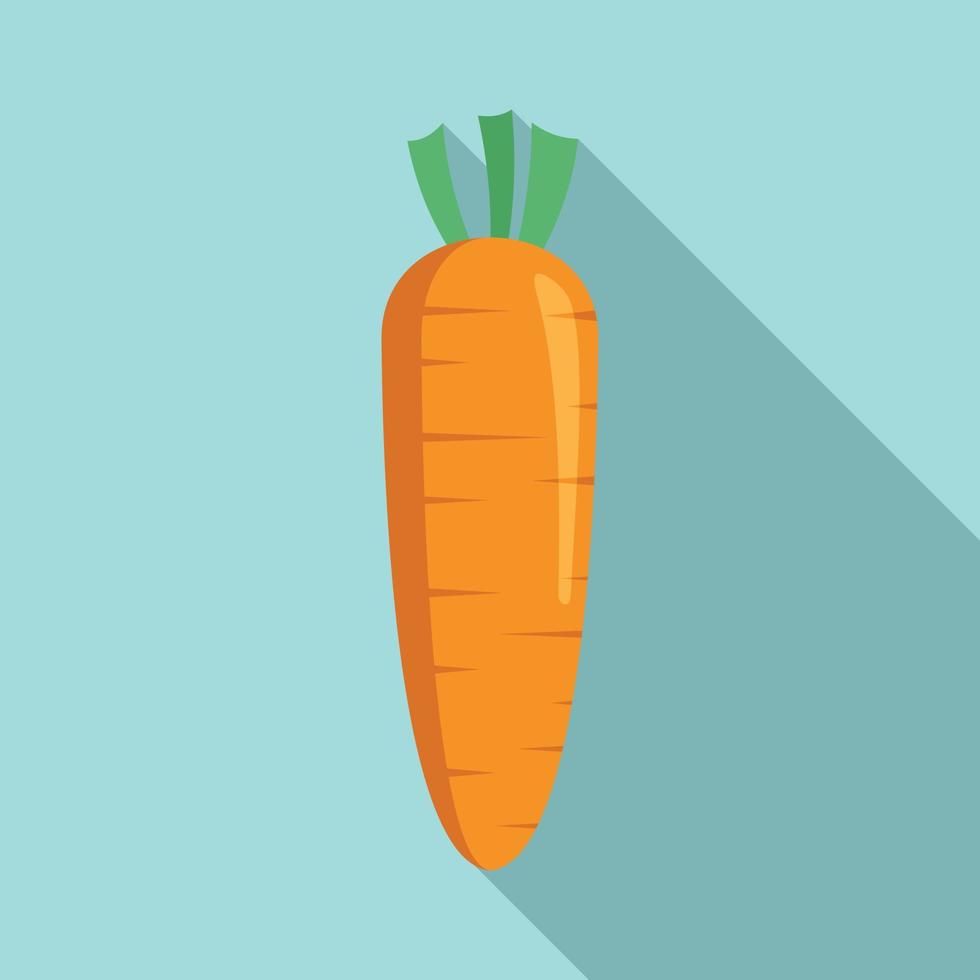 Organic carrot icon, flat style vector