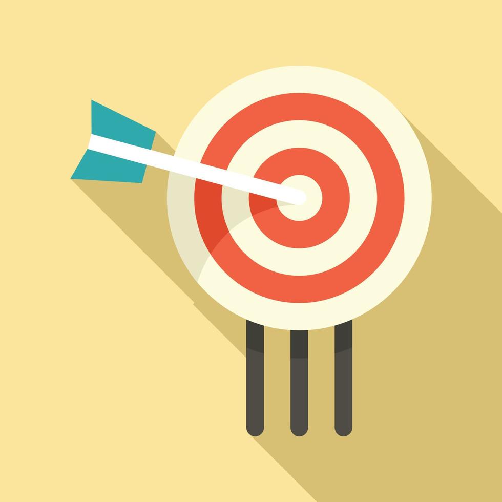 Arrow target icon, flat style vector