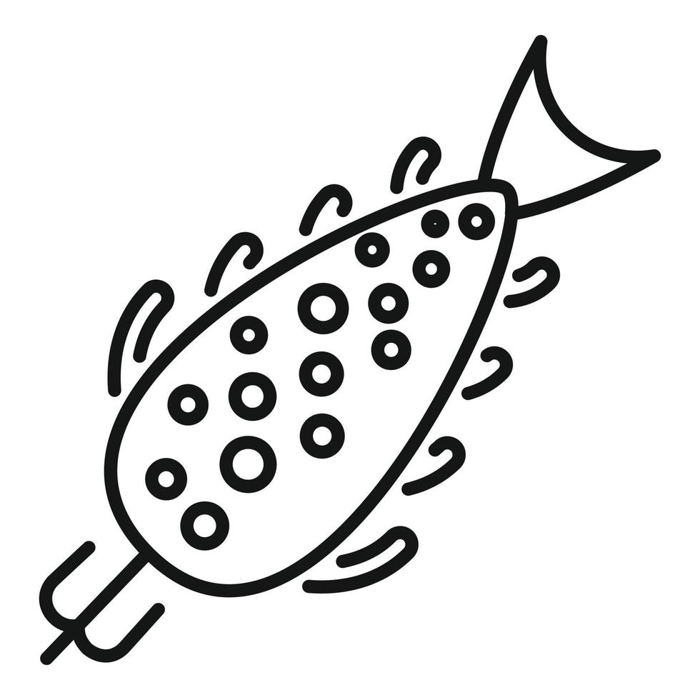 icono de actividad de cebo de pescado, estilo de contorno vector