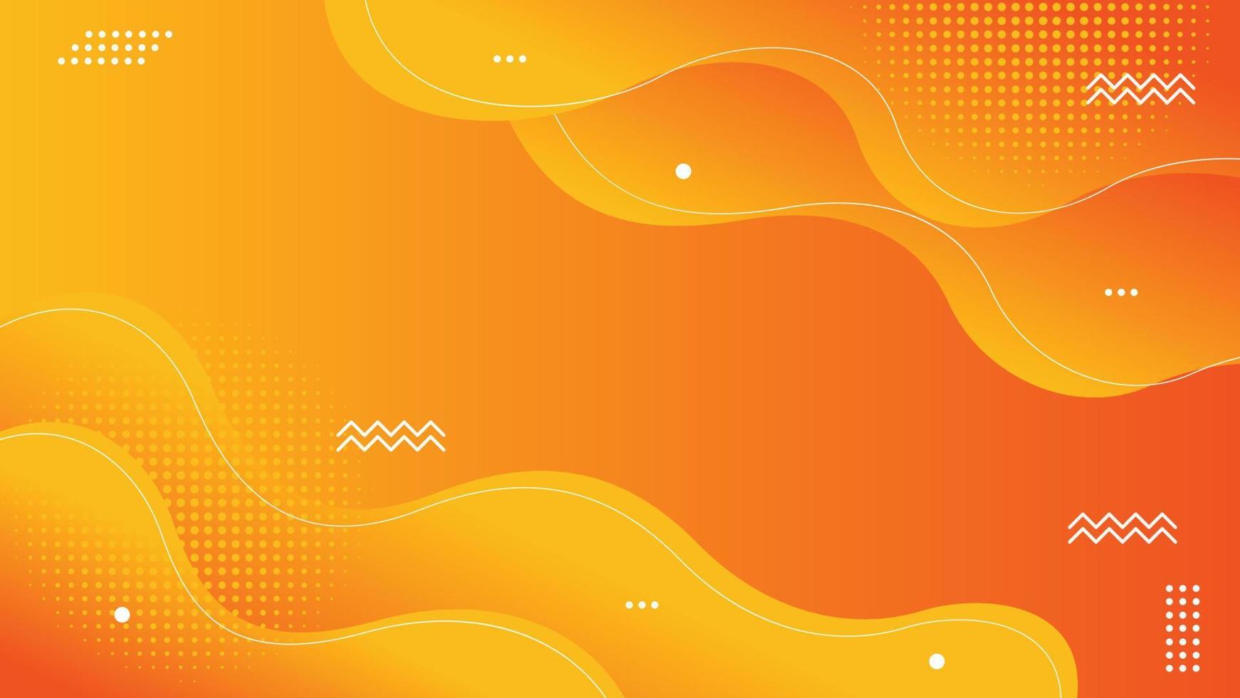 Geometric background. Fluid shapes composition with orange color