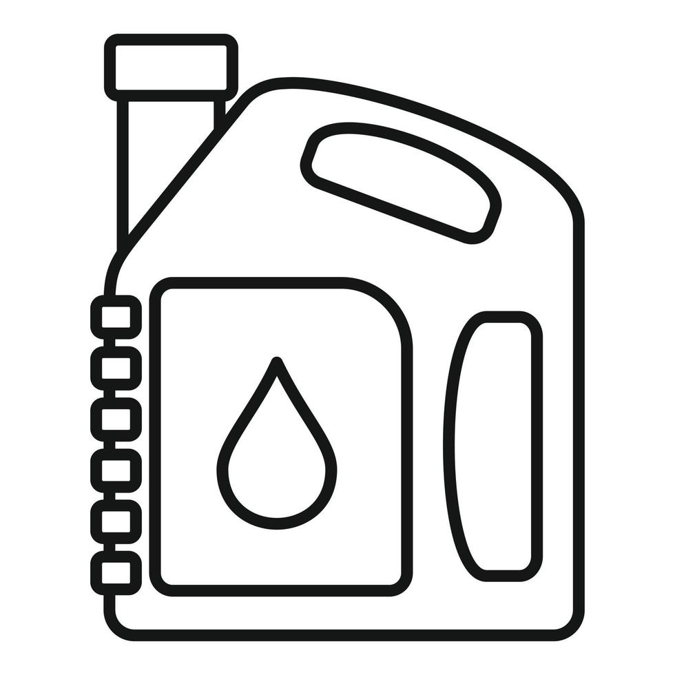 icono de aceite de motor automático, estilo de esquema vector