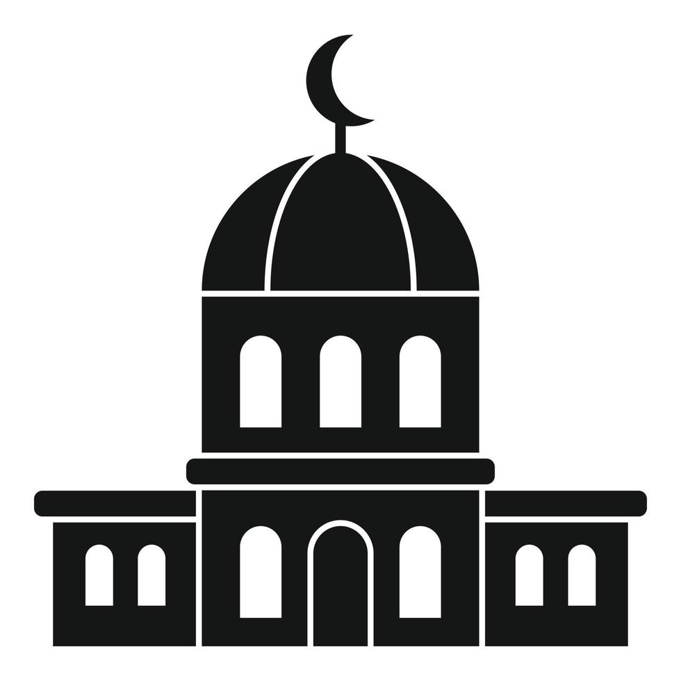 City mosque icon, simple style vector