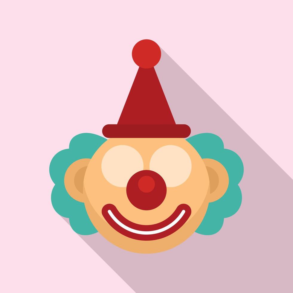 Circus clown icon, flat style vector