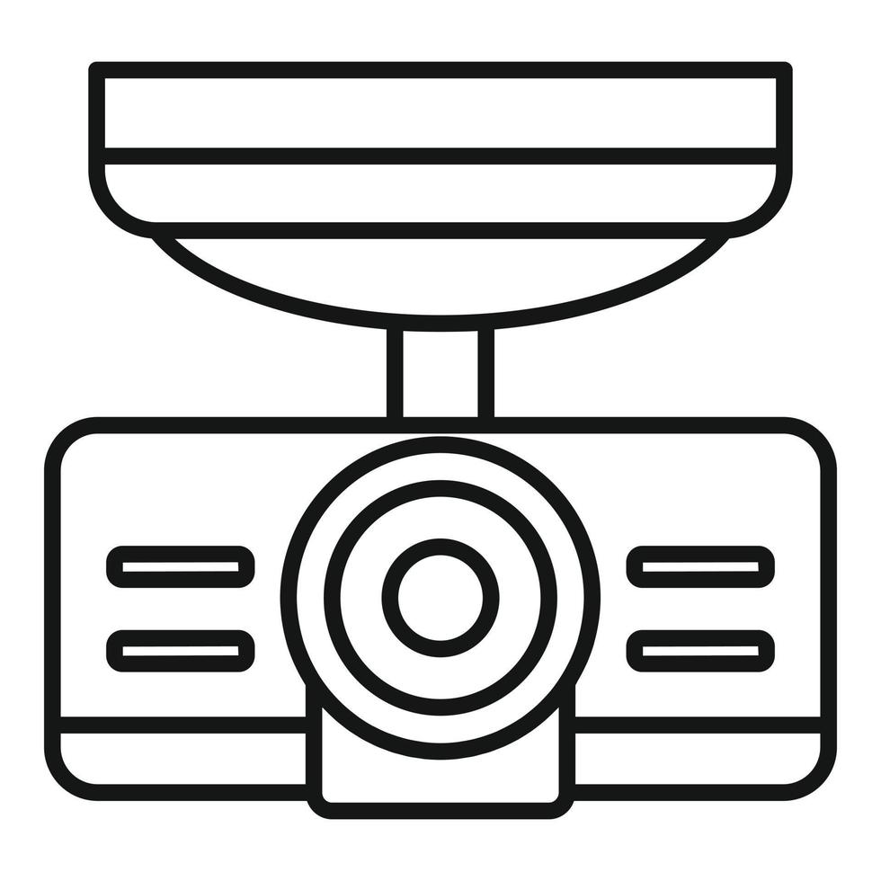 icono de grabadora de cámara de tablero, estilo de contorno vector