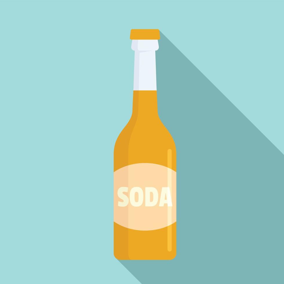 Soda bottle icon, flat style vector