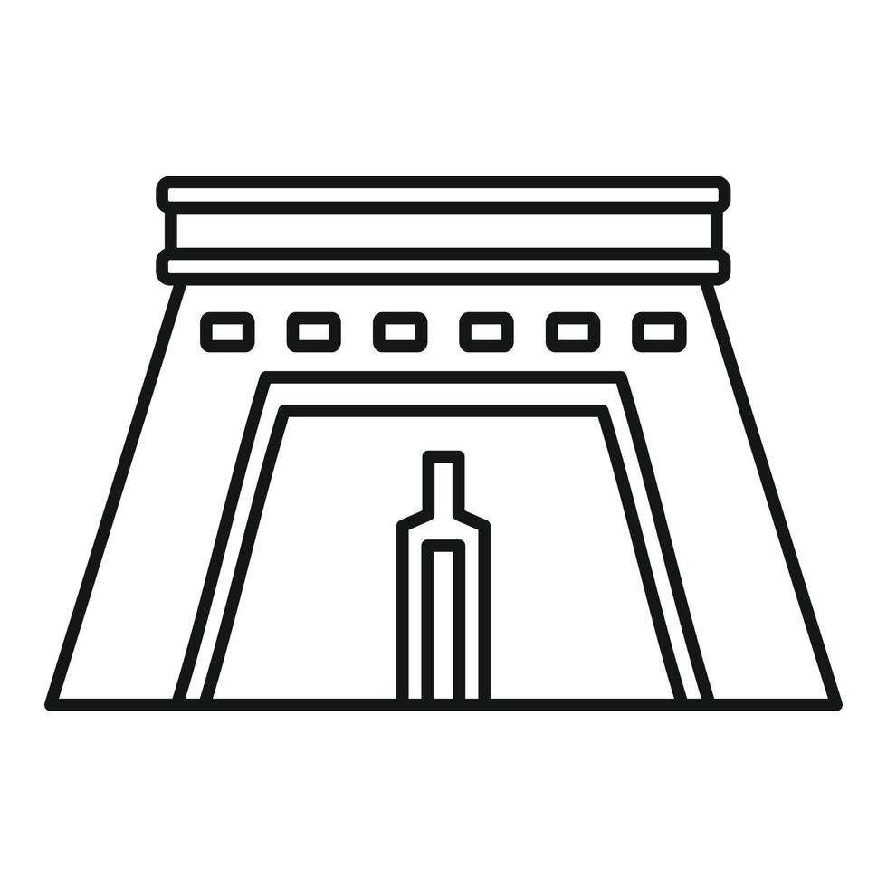 icono del templo de egipto, estilo de esquema vector