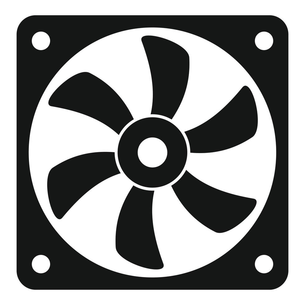 Pc system fan icon, simple style vector