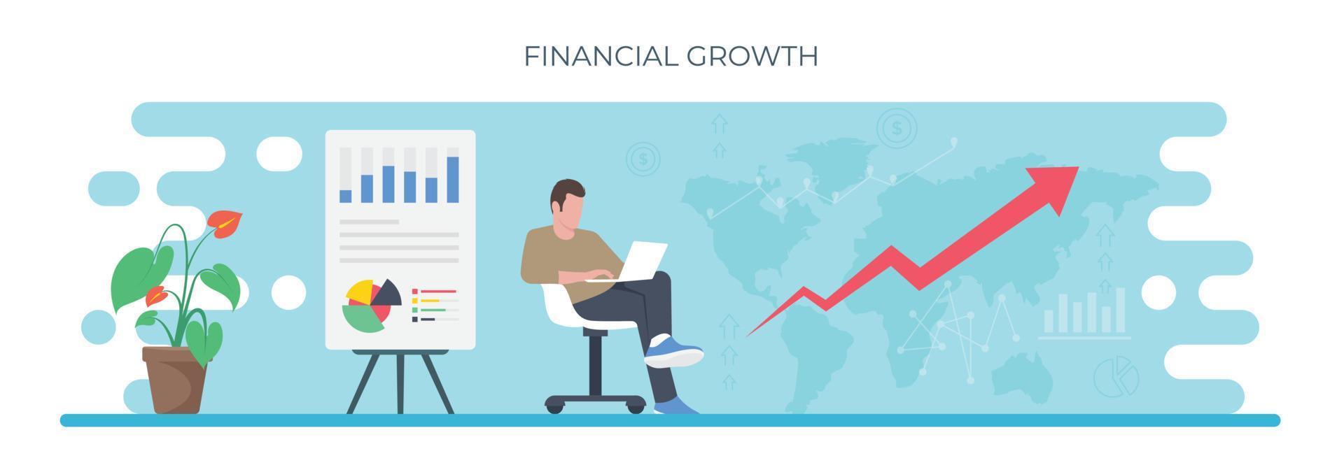 Trendy Financial Growth vector