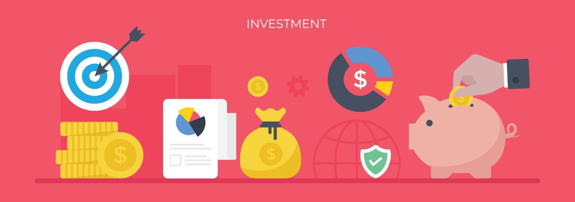 Trendy Investment Concepts vector