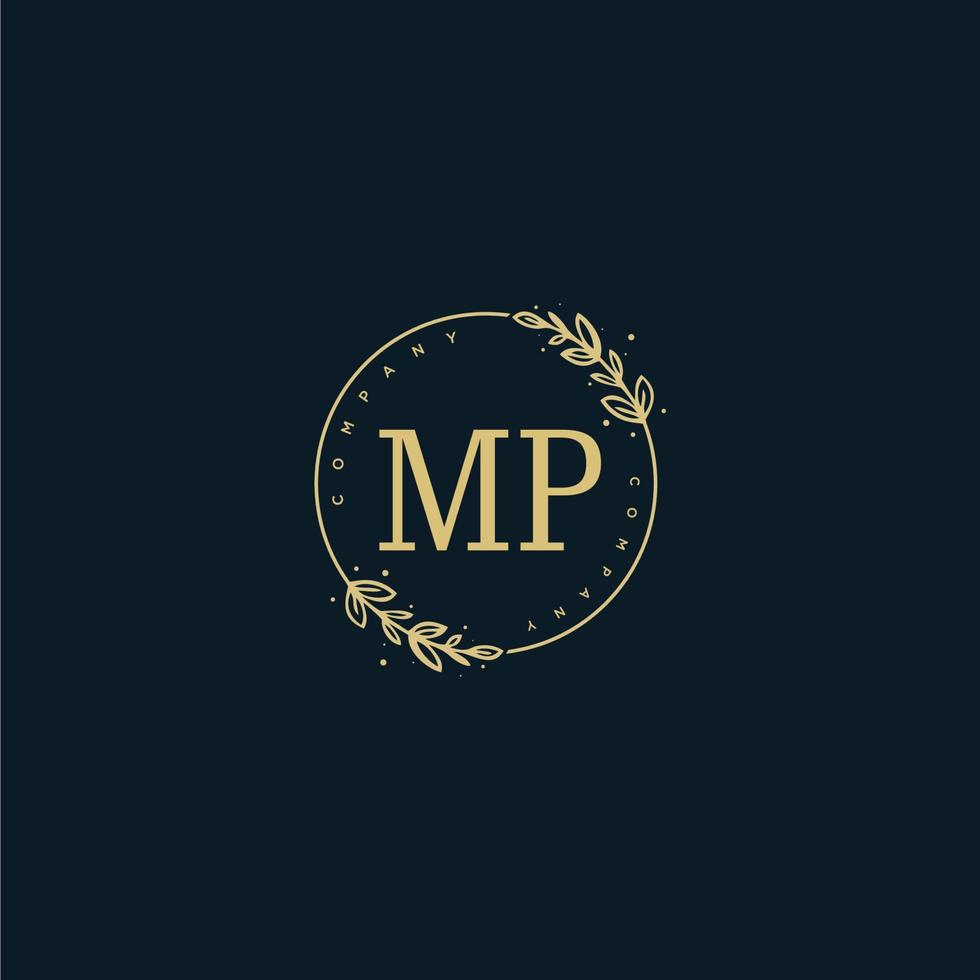 Letter PM initial monogram logo design, wedding, fashion, make up logo  template Stock Vector