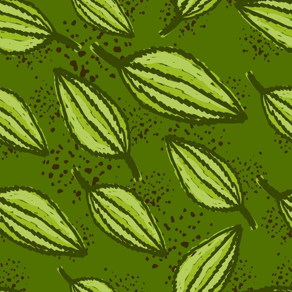 Freehand tropical palm leaves seamless pattern. Hand drawn exotic botanical texture. Sketch jungle leaf seamless wallpaper. vector