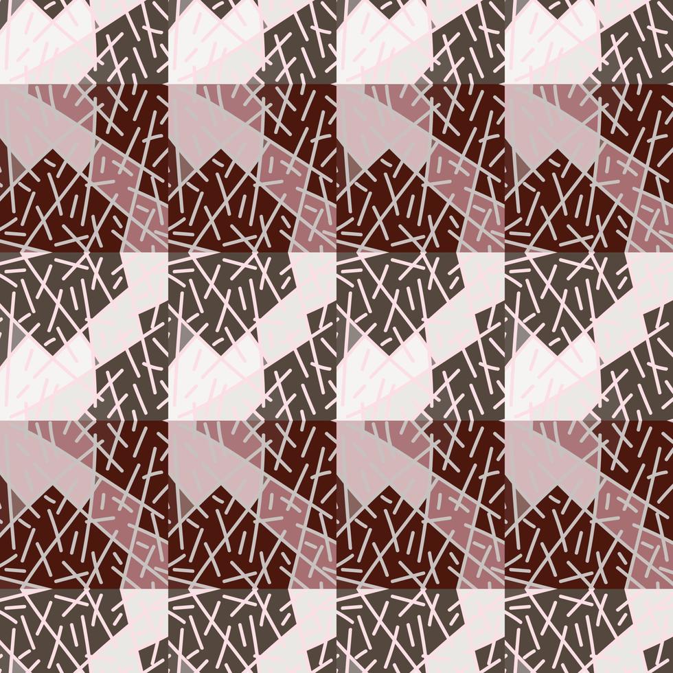 Vintage ethnic line ornament. Hand drawn tribal geometric tile. Random lines mosaic seamless pattern. vector