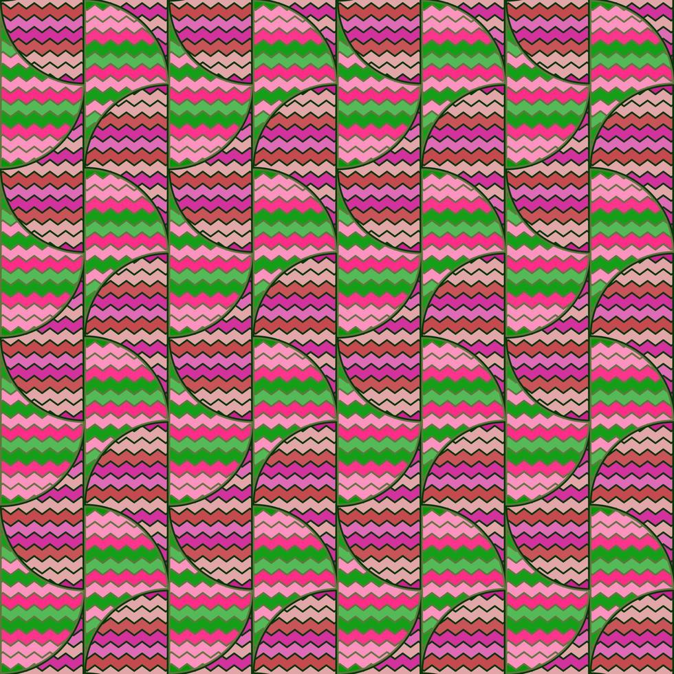 Hand drawn Tribal wave lines seamless pattern. Abstract zig zag mosaic tile ornament. vector