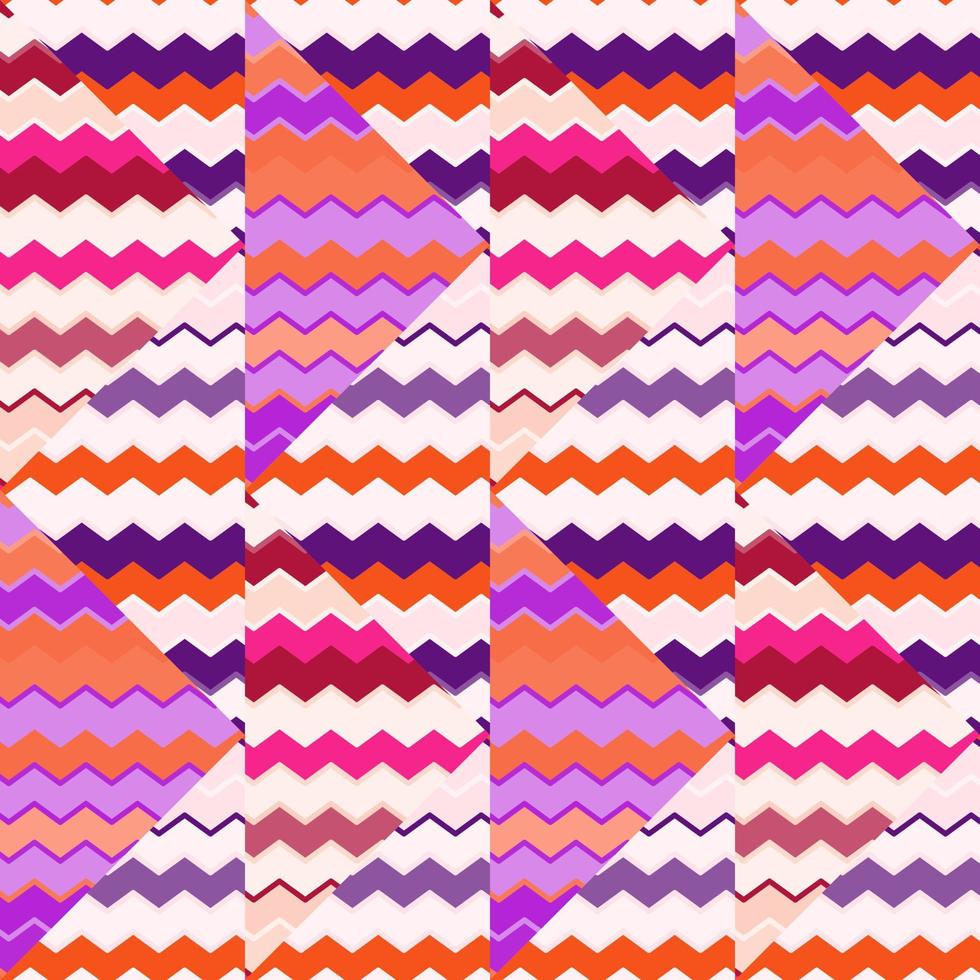 Creative zig zag wave seamless pattern. Hand drawn lines mosaic ornament. Retro stripes print wallpaper. vector