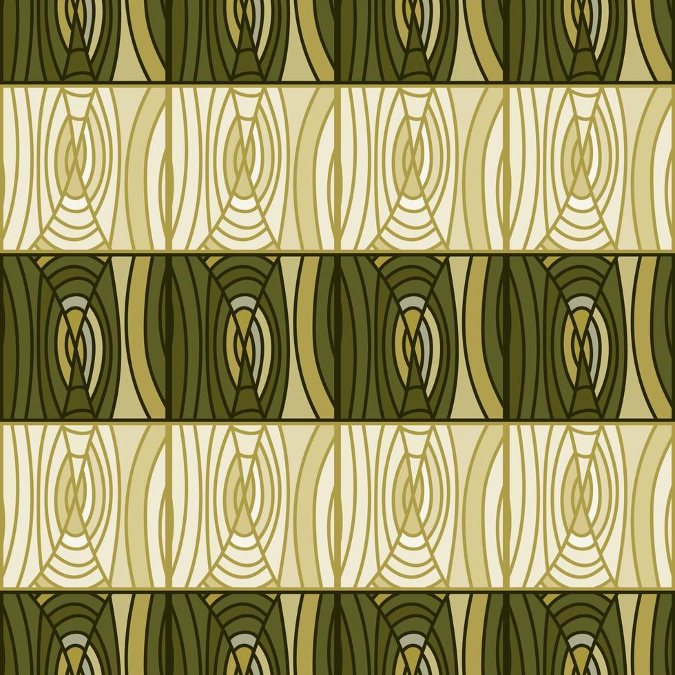 Mosaic of lines seamless pattern in dodle style. Hand drawn abstract wood texture vintage ornament. vector