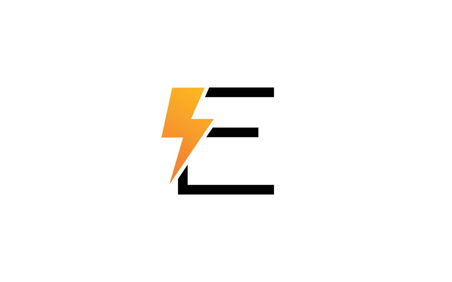 E logo energy vector for identity company. initial letter volt template vector illustration for your brand.
