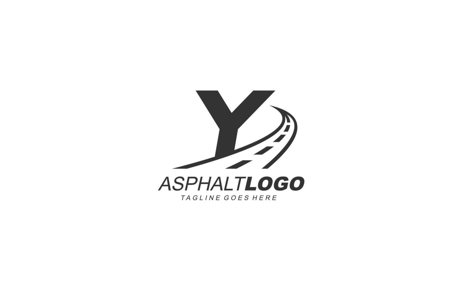 Y logo asphalt for identity. construction template vector illustration for your brand.