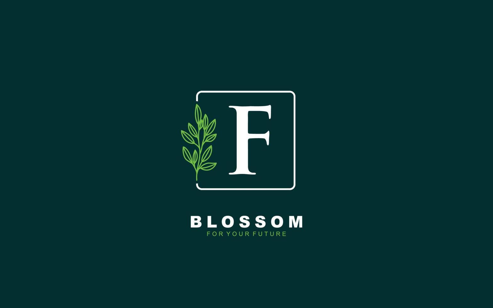 vector floral del logotipo f para la empresa de identidad. ilustración de vector de plantilla de naturaleza de letra inicial para su marca.