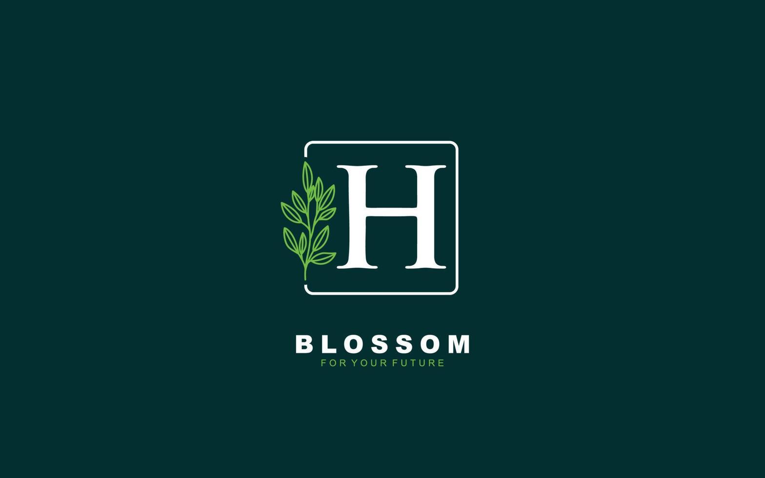 vector floral del logotipo h para la empresa de identidad. ilustración de vector de plantilla de naturaleza de letra inicial para su marca.