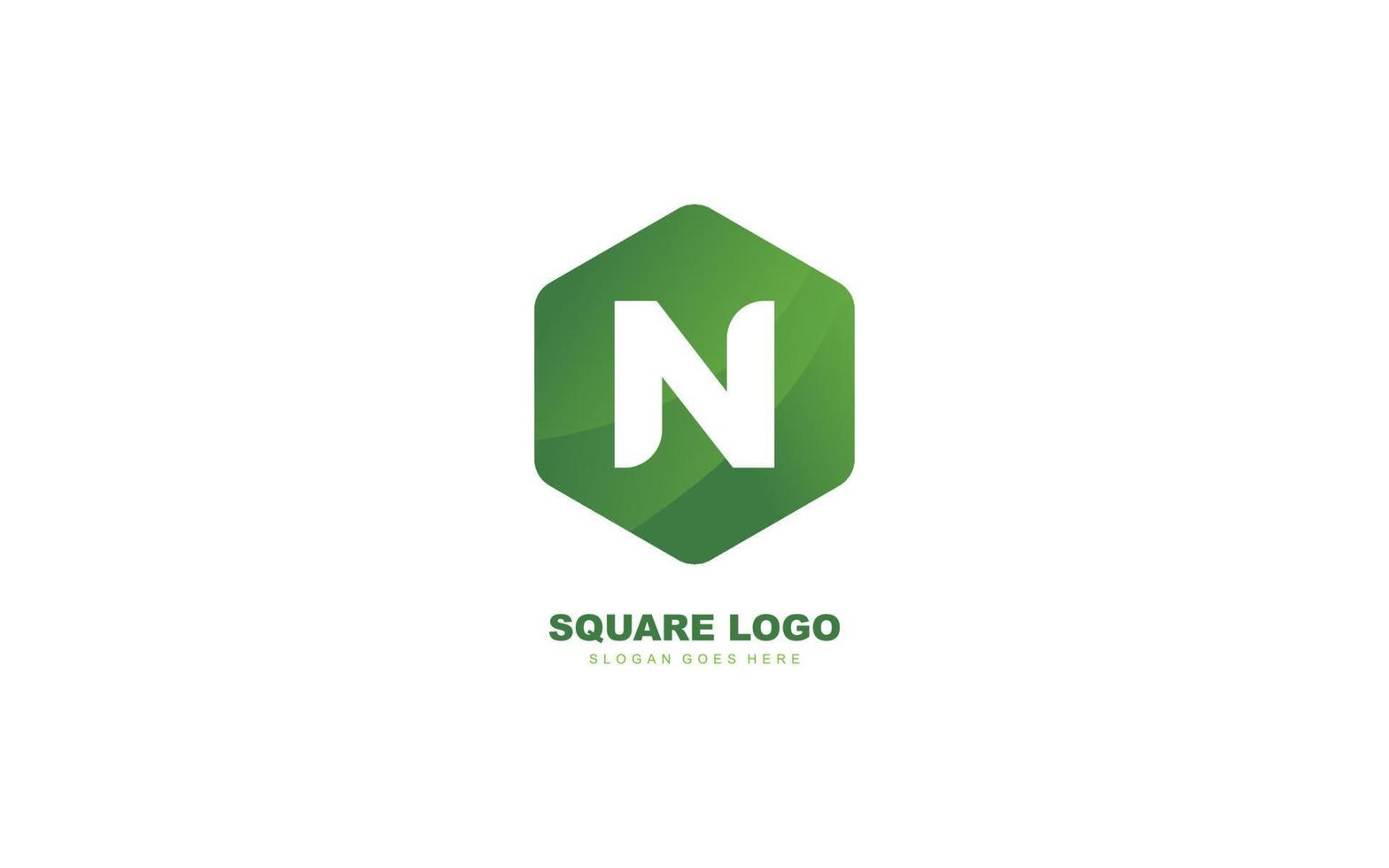 N logo shape for identity. letter template vector illustration for your brand.